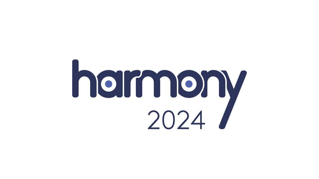Harmony 2024 logo with modern font and design elements.